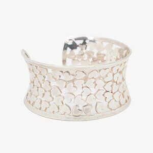 Birks Sterling Silver Heart-Cutout Open Cuff Bracelet